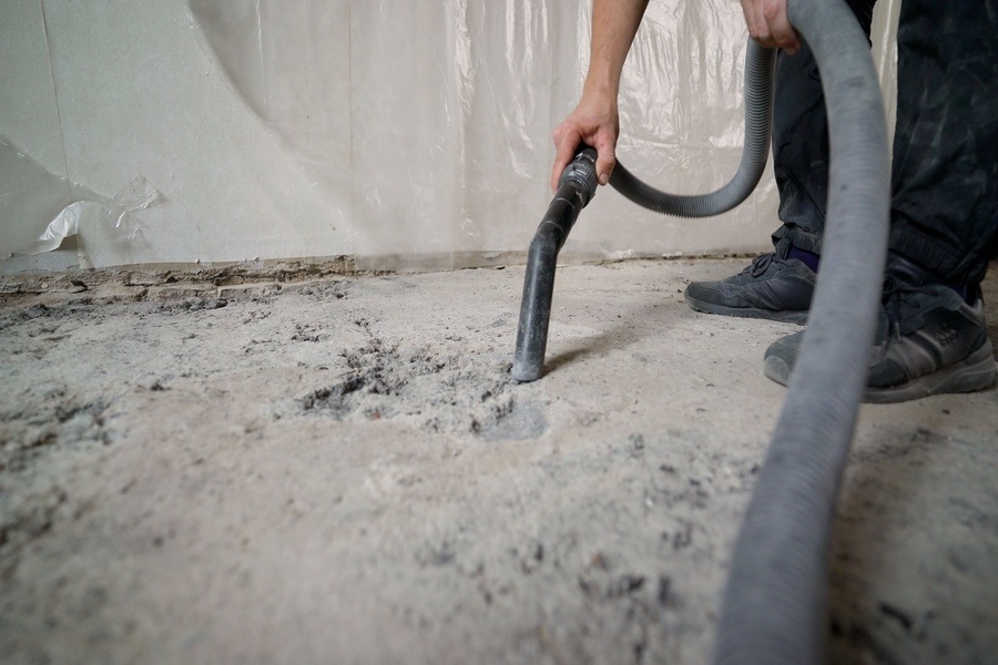 Post-Construction Cleaning in Piper Glen Estates, Charlotte, NC 28277 removing dust and debris for a spotless, move-in ready home.